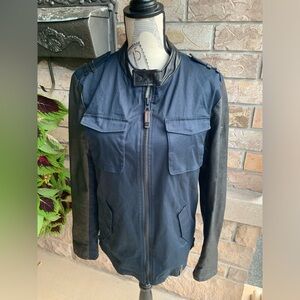 RUDSAK Oliver Marine Navy Women’s Jacket leather and Cotton Blend Reg Size Small